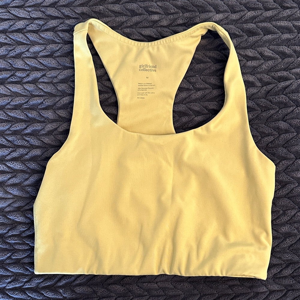 Girlfriend Collective Yellow Sports Bra
